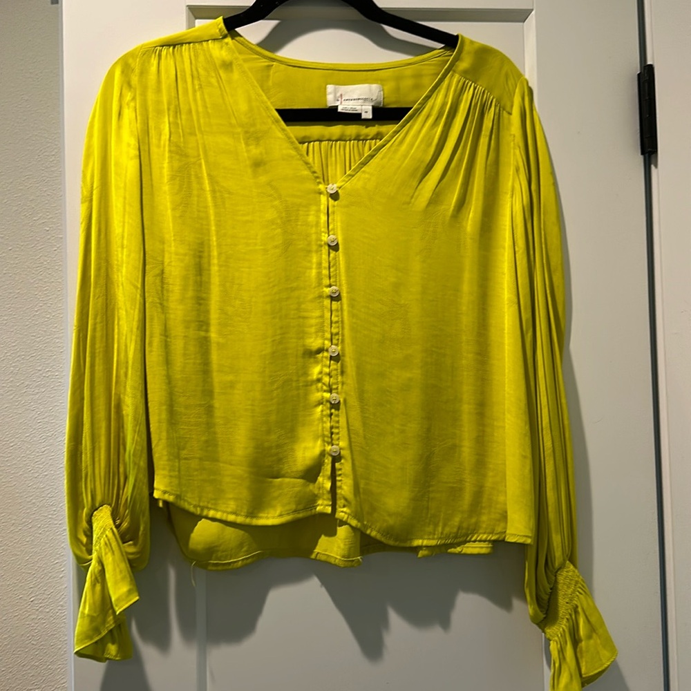 Yellow Silk Anthropologie Blouse